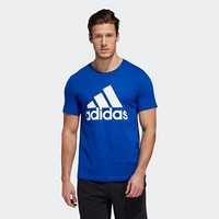 Adidas阿迪达斯男士夏季运动健身logo印花短袖休闲圆领T恤ED9609 Blue 10