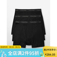 Calvin Klein卡文.克莱恩CK内裤男3条装纯棉四角裤62063019 BLACK S