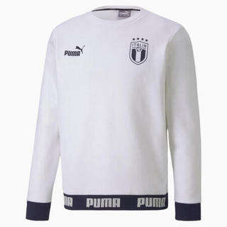 PUMA彪马男士运动衫套头衫圆领长袖T恤卫衣印花757251 Puma White-Peacoat L