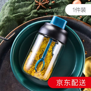 比立森 调料瓶4件套勺盖一体调料盒3件无铅玻璃调料罐防潮盐罐辣椒罐烧烤撒料瓶厨房收纳调味瓶家用带标贴 B0086.250.03调料瓶
