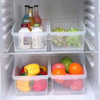访客（FK）冰箱收纳盒长方形抽屉式鸡蛋盒食品冷冻盒厨房收纳保鲜塑料储物盒 无把手3个装36.5*19*14cm