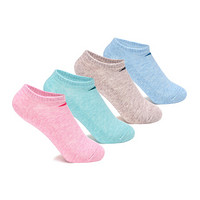 安踏运动袜子女2019新款舒适休闲跑步运动潮流4双装短袜船袜中袜子 深卡其、粉色、蓝色、绿色-5 均码