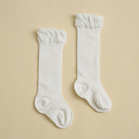 棉花堂儿童袜子春秋薄款宝宝婴儿长筒袜男女童地板袜夏季童袜 白色 14cm（24-36个月）