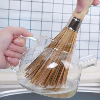 （2个装）莱朗 竹子洗锅刷 长柄去污洗碗刷竹制清洁刷锅刷洗碗刷子刷锅工具