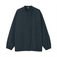 無印良品 MUJI 無印良品  女式 莱赛尔纤维棉 立领衬衫 黑色 XS-S