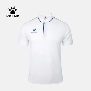 KELME卡尔美 男装运动Polo衫商务休闲保罗短袖夏季翻领T恤团体服3891066 工业蓝/浅蓝 M/170