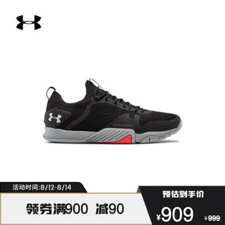 安德玛官方UA TriBase Reign 2男子训练鞋Under Armour3022613 黑色002 43 建议购买大一码