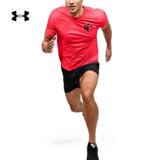 安德玛官方UA Run Cubed男子跑步运动短袖T恤Under Armour1355477 红色628 XL