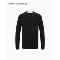 CK JEANS 2020秋冬款 男装时尚立体LOGO长袖T恤 J316905 BEH-黑色 S