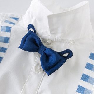 davebella戴维贝拉夏季新款儿童男童礼服套装 宝宝绅士正装两件套 白色 120cm（建议身高110-120cm）