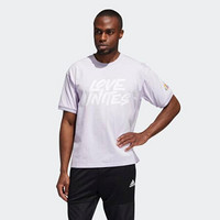 Adidas阿迪达斯男士罗纹圆领100％棉质单人球衣短袖T恤GK1581 Purple 3XS