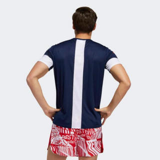 Adidas阿迪达斯男士夏季新款运动健身圆领短袖上衣清凉T恤FR0819 Blue L