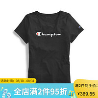 Champion冠军女士圆领纯色短袖套头运动衫 GT18H  Y07418 Black XL