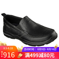 SKECHERS斯凯奇男鞋休闲鞋套脚防滑77005 BLACK64858 9.0//42