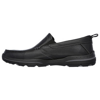 SKECHERS斯凯奇男鞋休闲鞋套脚防滑77005 BLACK64858 9.0//42