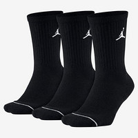 耐克Nike Jordan 袜子男袜女袜高筒袜船袜3双SX5545 Blk/Blk/Blk S (W 4-6)