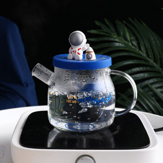 川岛屋可爱卡通耐热玻璃茶壶泡茶过滤家用耐高温水壶小号茶具套装 卡通茶壶600ml