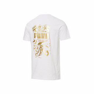 PUMA彪马官方 新款男子烫金印花圆领短袖T恤 GOLD FOIL 587582 白 02 XL