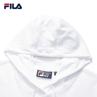 FILA 斐乐官方连帽卫衣女子男子2020秋季情侣款运动休闲印花柔软套头女上衣 标准白-WT（女） M