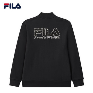 FILA（斐乐）官方男子针织外套2020秋季新款潮流时尚舒适运动茄克男 正黑色-BK 190/108A/XXXL