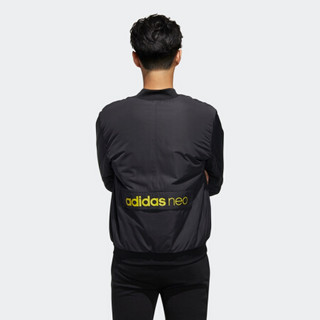 阿迪达斯官网adidas neo 男装冬季运动棉服FP7386 黑色/黄 A/M(175/96A)