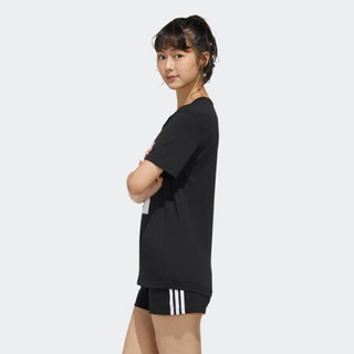 阿迪达斯官网 adidas neo 女装运动短袖T恤FP7341 黑色/黑色 A/M(165/88A)