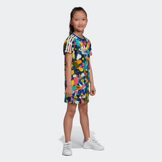 阿迪达斯官方 adidas 三叶草 TEE DRESS 小童裙子ED7772 如图 110CM