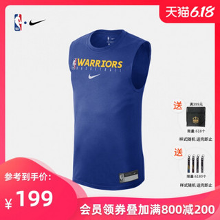 NBA-Nike 勇士队 男子篮球运动休闲无袖速干背心 AT0621-495 图片色 S