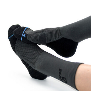 SCARPA 定制户外袜 耐磨 透气户外登山徒步袜 中筒袜 深灰色 S