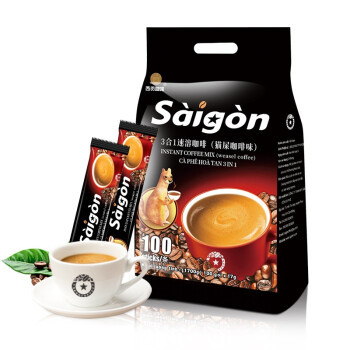 88VIP：SAGOCAFE 西贡咖啡 三合一速溶咖啡 猫屎咖啡味 1700g (17g*100条)