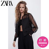 ZARA 【打折】TRF 女装 绢网拼接夹克外套 01255008800