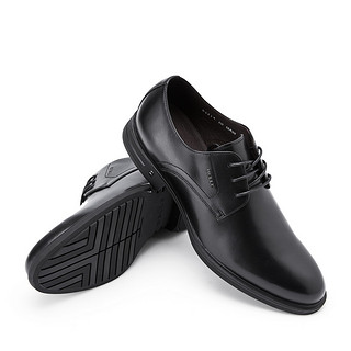 百丽男鞋2020春季商场同款牛皮黑色商务正装皮鞋系带婚鞋B8314AM0