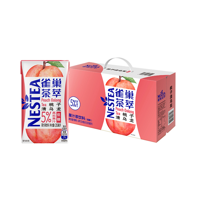 Nestlé 雀巢 茶萃 低糖蜜桃清乌龙 果汁茶饮料 250ml*24盒