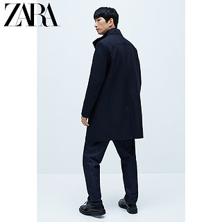 ZARA新款 男装 拼接纹理大衣外套 05501303401 XXL (190/108A) 海蓝色