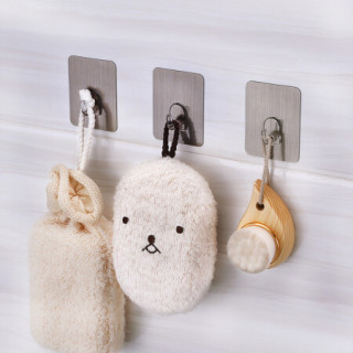 佳佰 无痕粘钩强力挂钩贴 免钉厨房卫生间浴室粘钩门后衣帽钩 4个装