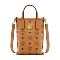 MCM 奢侈品 女士Essential Visetos系列干邑色迷你印花logo单肩手提斜挎包 MWRAASE03CO001