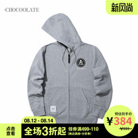 : CHOCOOLATE男装拉链卫衣秋季潮流连帽徽章3119XDD