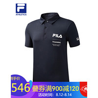 FILA ATHLETICS斐乐男子短袖POLO2020秋季新款商务时尚休闲运动衫 RD宝蓝-NV 170/92A/M