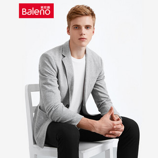 班尼路Baleno 男士简约休闲针织西装 时尚单排扣西服男 20E花灰 XL