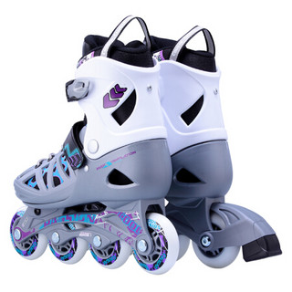 美洲狮（COUGAR） 溜冰鞋成人轮滑鞋青少年可调码男女直排滑冰旱冰鞋 欧盟品质 银紫 可调37-40码