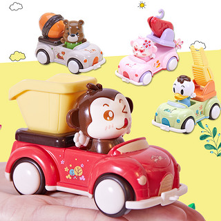工程车惯性回力车儿童套装组合玩具耐摔男孩宝宝0-1-2-3岁4小汽车