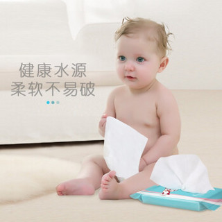 象宝宝（elepbaby）湿巾婴儿免洗手消毒湿纸巾新生儿宝宝儿童一次性手口湿巾干湿两用便携10片装 10片/包 20包装