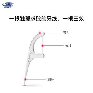 德泰克DenTek进口牙线扁线超细剔牙线便携牙签刷细滑刮舌苔清洁牙缝薄荷味 圆线90支+扁线90支