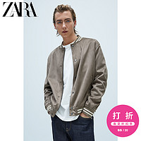 ZARA【打折】 男装 防水绒面飞行员式棒球服夹克外套 08281414737