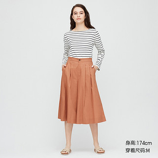 优衣库 女装 麻棉宽腿七分裤 424945 UNIQLO