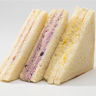 【冷冻_家庭烘焙】米旗三明治面包切片夹心早餐整箱3味12个640g