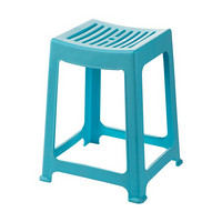 茶花（CHAHUA） 塑料凳子 加厚防滑高凳餐桌凳家用方凳创意条纹板凳 【A0838P弧形高凳】天空蓝 【10个装】值哭了