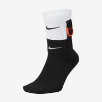 Nike耐克袜子男袜中筒长袜休闲运动袜SK0099 White/Black S (W 4-6)
