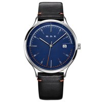 MBK美国品牌进口男士手表商务机械表防水时尚全自动镂空钢带男表toplife M1001G-P01LYT-钢壳蓝面黑皮带