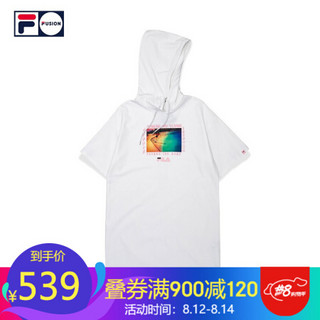 FILA FUSION 斐乐女子连衣裙2020夏季新款时尚运动针织连帽裙女 标准白-WT 160/80A/S